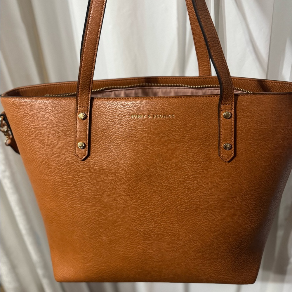 Poppy & Peonies Tan Tote Bag